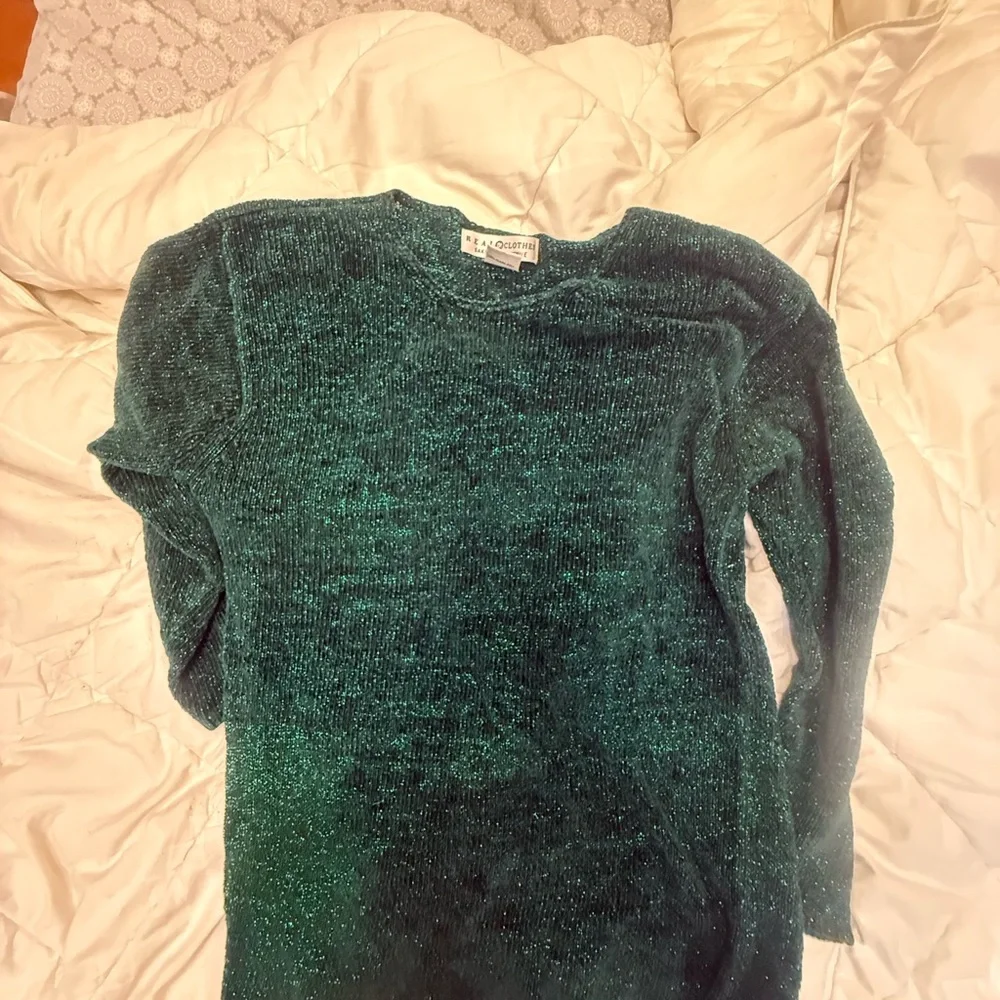 Green Sweater SAKS FIFTH AVENUE - Picture 1 of 3